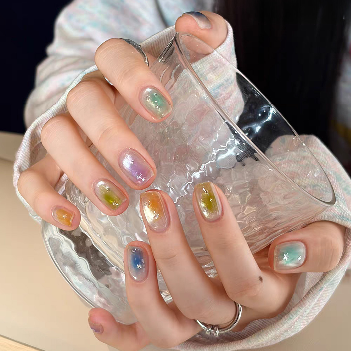 Nail Art Rainbow - SHAKA 1個入り 2026年新作パレット レインボーキャンディシリーズ ガラスジェルネイルポリッシュ サマーファッション