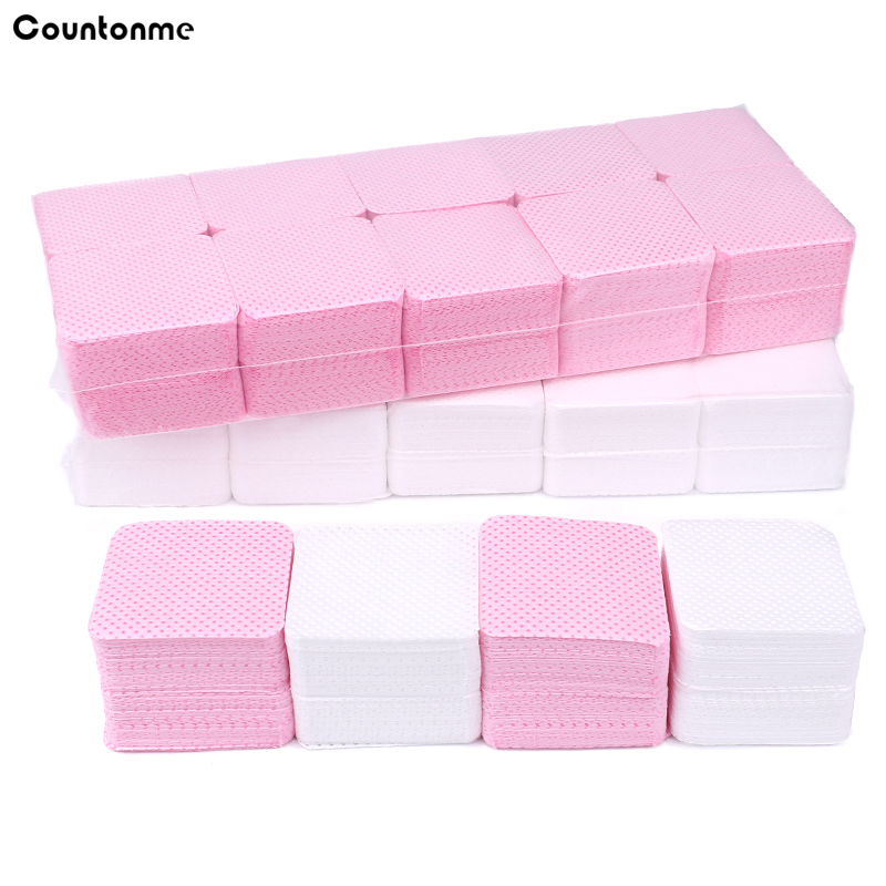 Nail Art Remover - 1000枚入り コットン製 ネイルポリッシュリムーバー ナプキンワイプ 糸くずの出ないクリーナーペーパーパッド 白