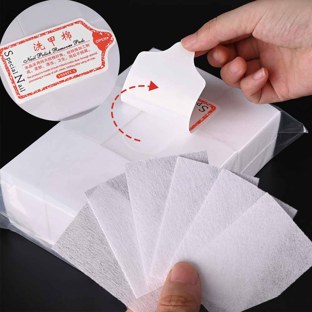 Nail Art Remover - 100/3000枚入り プロフェッショナルネイルワイプ 100%コットンパッド 糸くずの出ないネイルコットン ジェルポリッシュリムーバー ネイルアートクリーニングツール