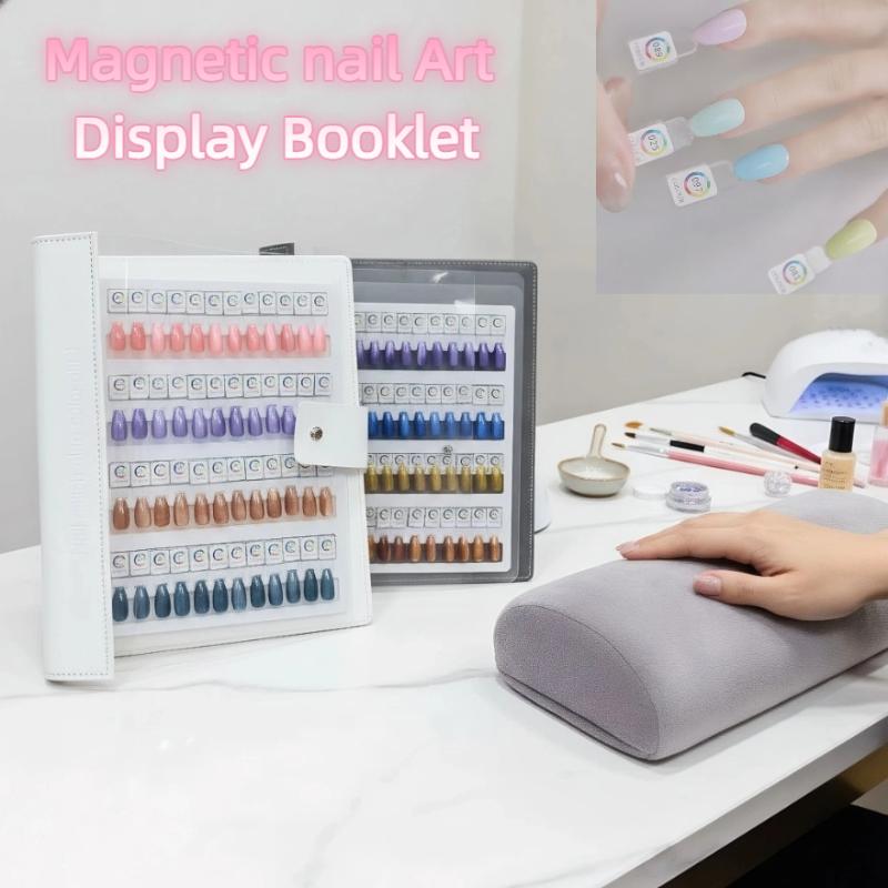 Nail Art Viral - 48/96/144/192色 マグネット式ネイルチップ見本帳 マニキュアカラーテスト収納ブック 大型アクリル作品展示カラーカード ▪
