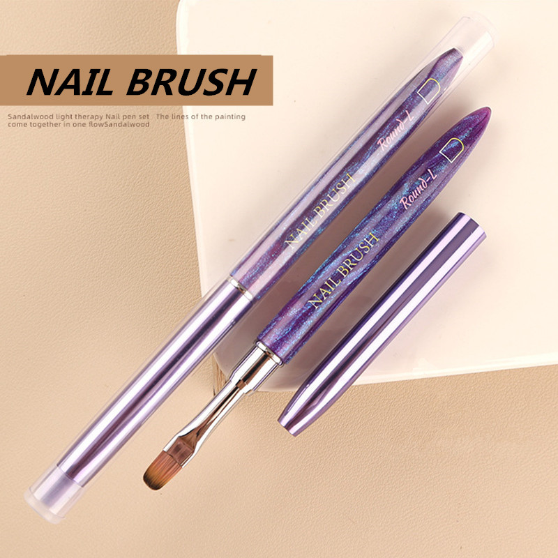 Nail Art Oval - 1PC ジェルブラシオーバル & フラット UV ジェルネイルアートブラシプロフェッショナルデザインブラシサロンホーム