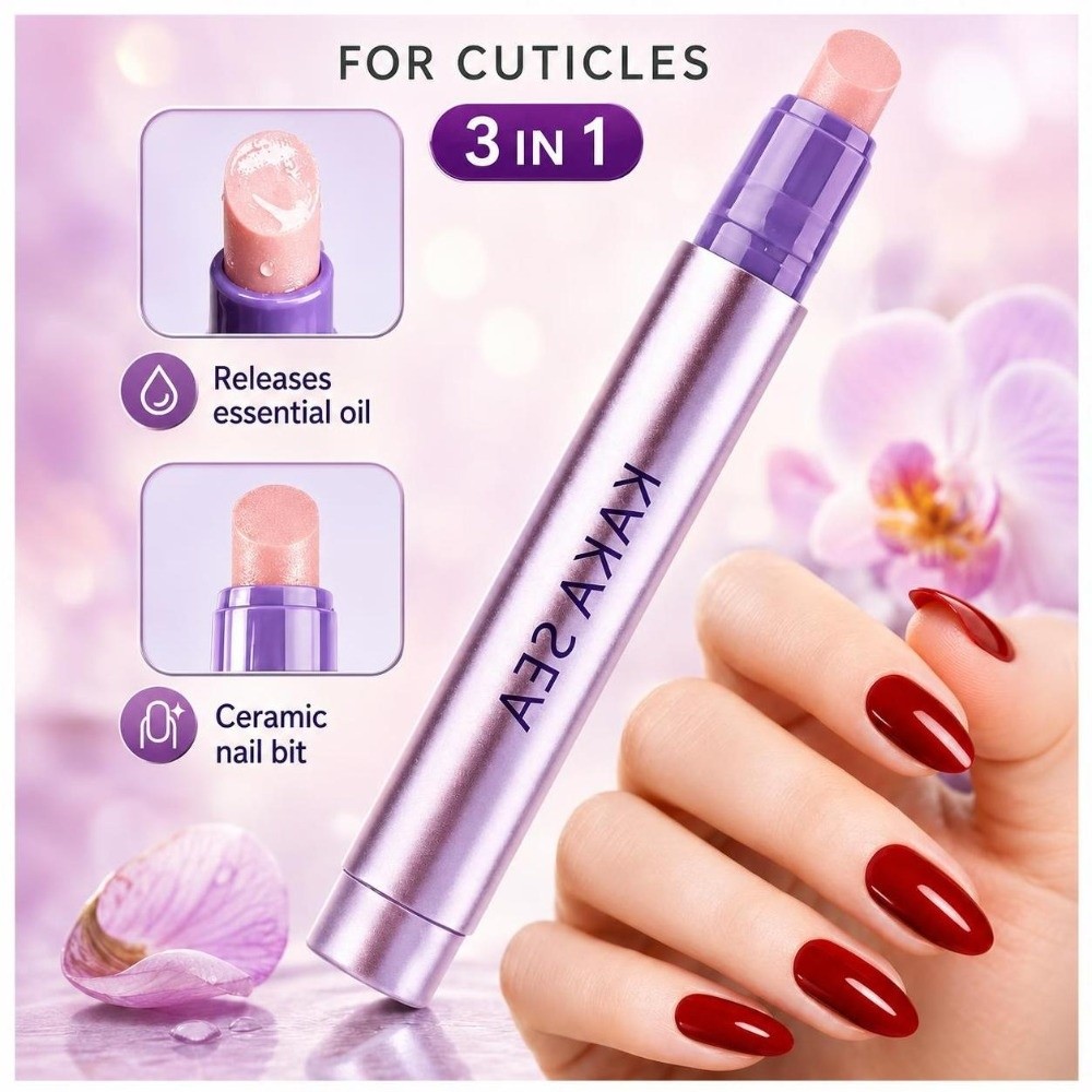 Cuticle Oil Pen - 3-in-1デザイン キューティクルオイルペン 栄養オイル 甘皮除去剤 ネイルリペアペン 壊れやすい爪のトリートメント