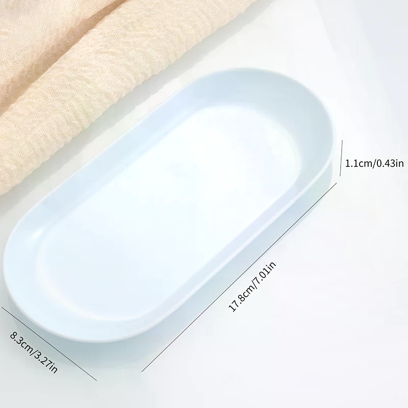 Nail Art Oval - プラスチック化粧品収納トレイネイルアート機器プレートネイルアートトレイオーバルマニキュアピンセット収納トレイ 8.3*17.8*1.1 センチメートル
