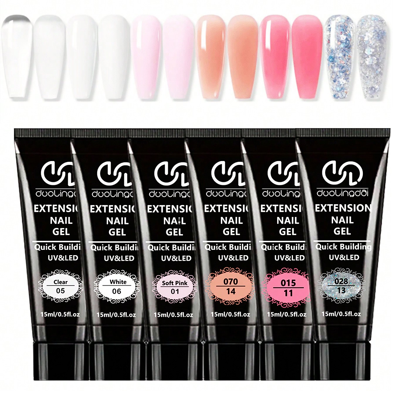 6色ポリエクステンションジェルネイルキット ヌードピンクブラ - Polygel Nail Kit のレビューと価格