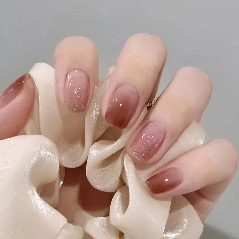 24 個キャラメルブラウンオンブルグリッタースティックオンネ - Nail Art Ombre のレビューと価格