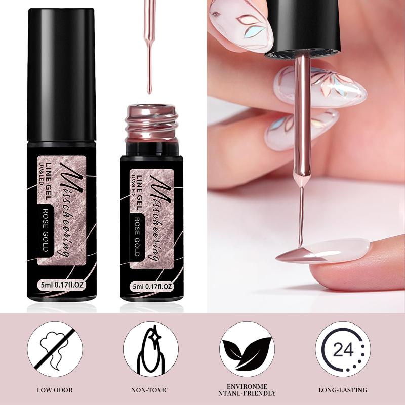 ゴールドシルバーメタリックライナージェルネイルポリッシュクロ - Nail Art Chrome のレビューと価格