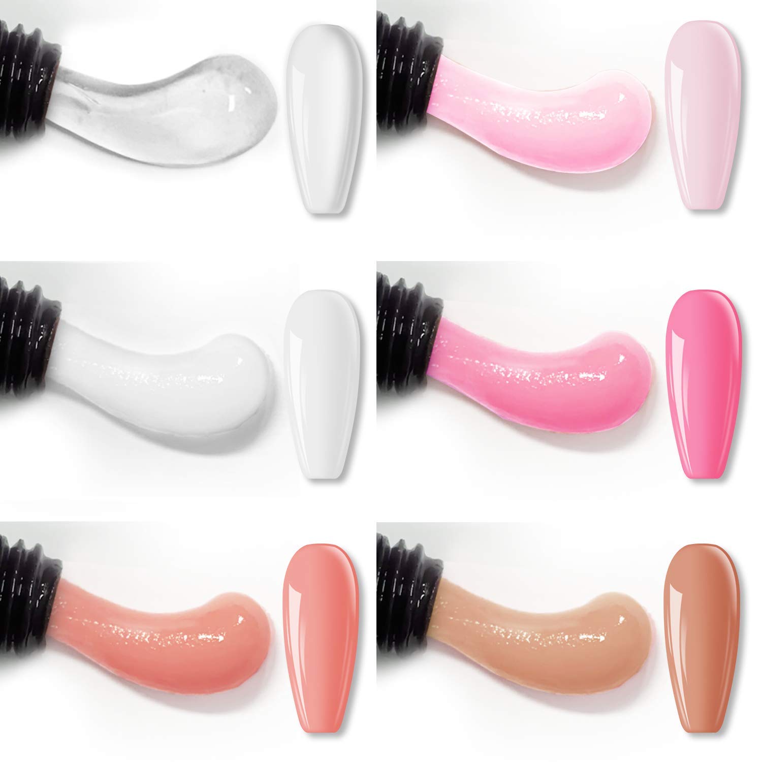 ポリゲルネイルキット-6色,0.5オンス,ポリゲルエクステン - Polygel Nail Kit のレビューと価格