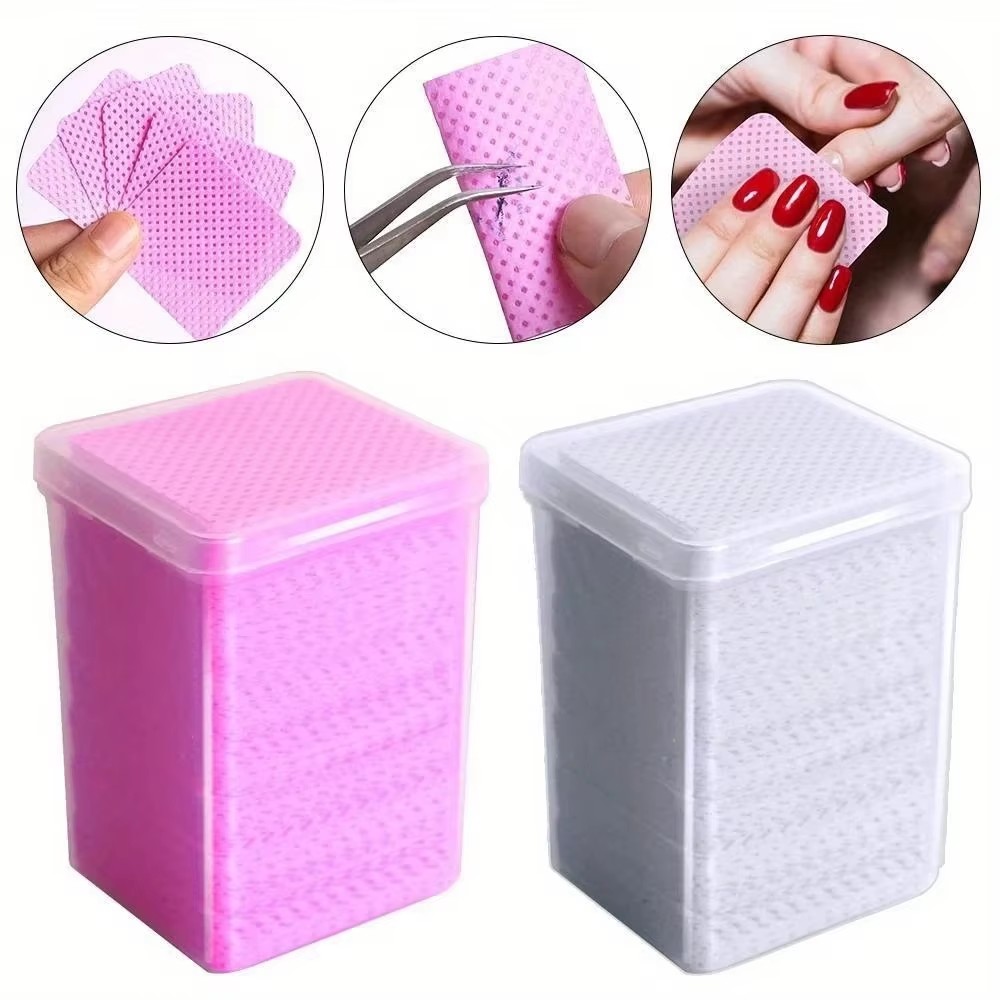 200枚入り ピンクの糸くずの出ないネイルポリッシュリムーバ - Nail Art Remover のレビューと価格