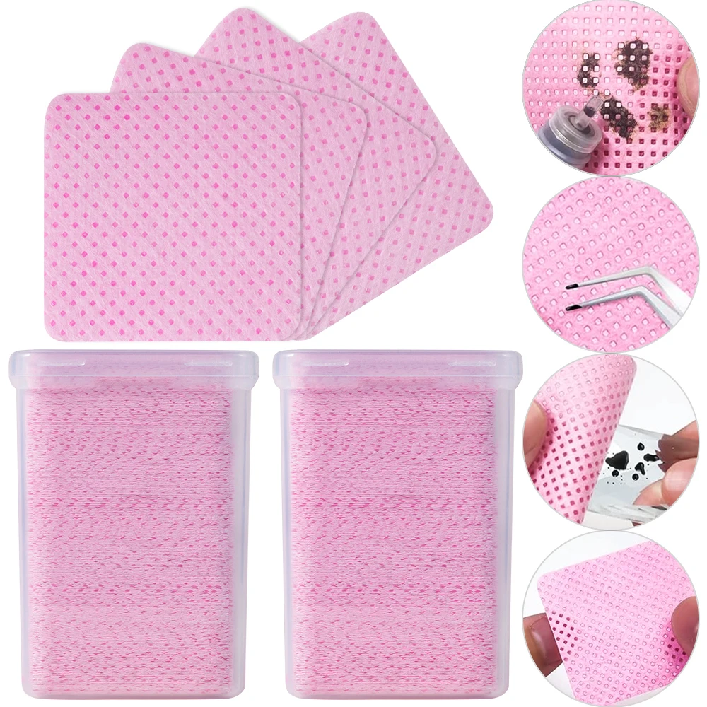 200枚入り ピンクの糸くずの出ないネイルポリッシュリムーバ - Nail Art Remover のレビューと価格