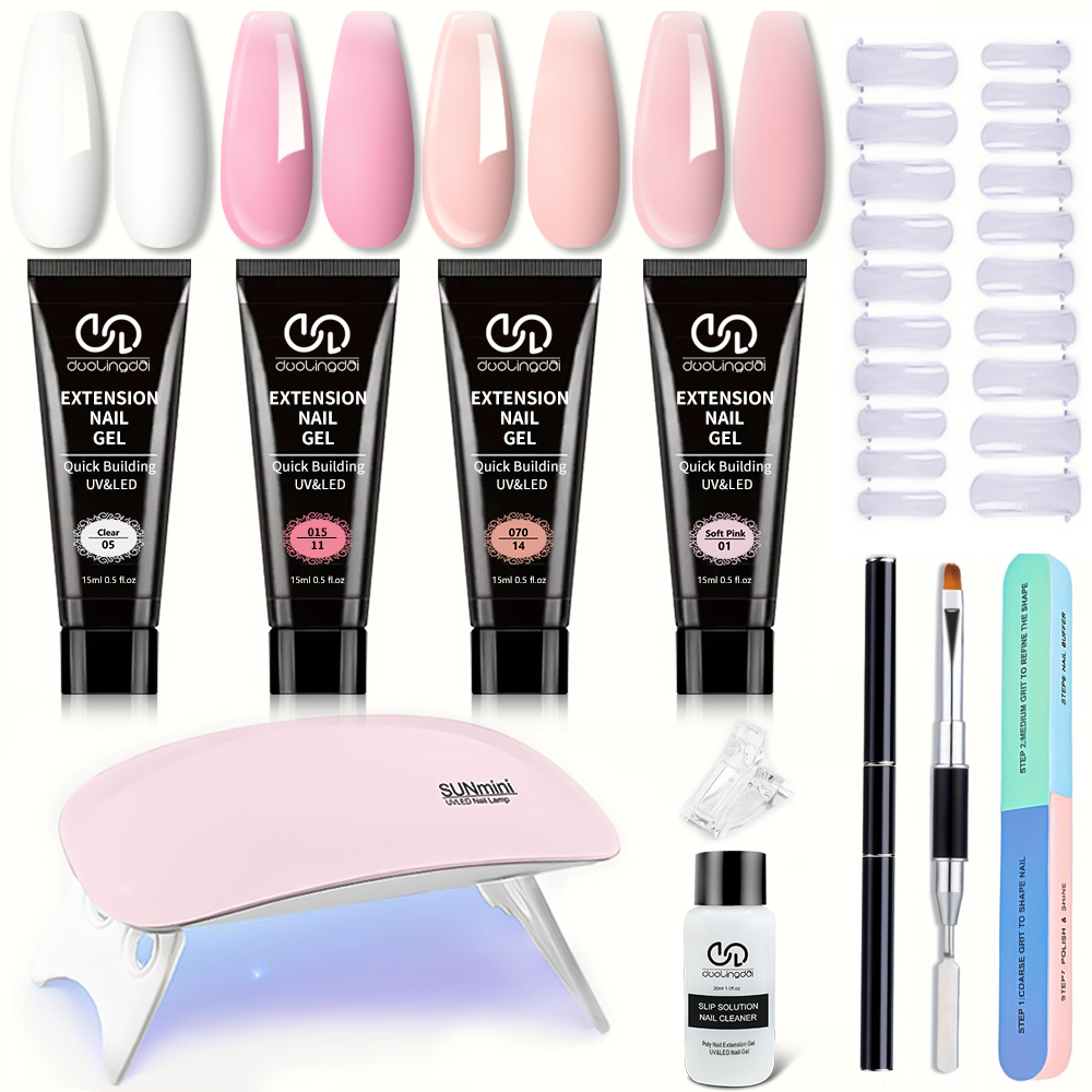 4色ポリジェルネイルエクステンションキット - 強力で耐久性 - Polygel Nail Kit のレビューと価格