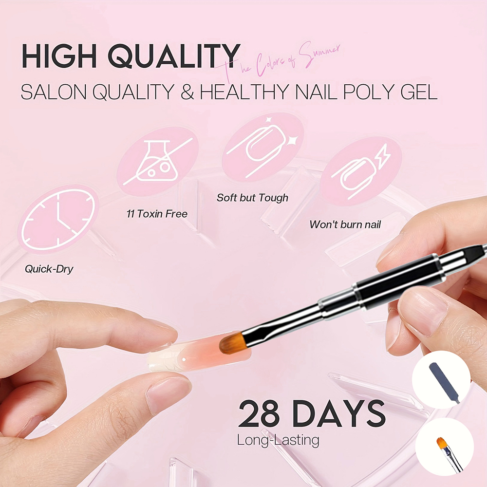 4色ポリジェルネイルエクステンションキット - 強力で耐久性 - Polygel Nail Kit のレビューと価格