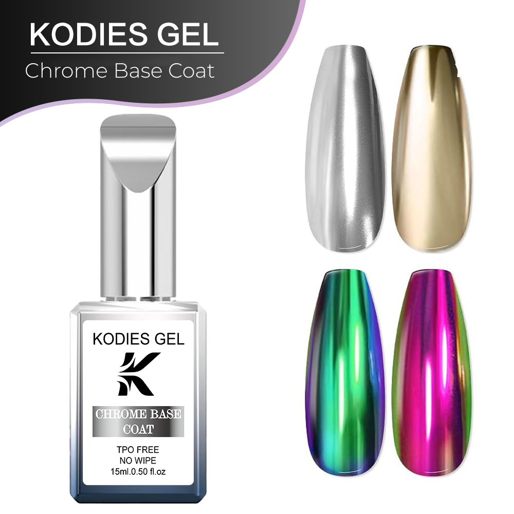 KODIES ジェル クリアクロームベースコート メタリック - Nail Art Chrome のレビューと価格