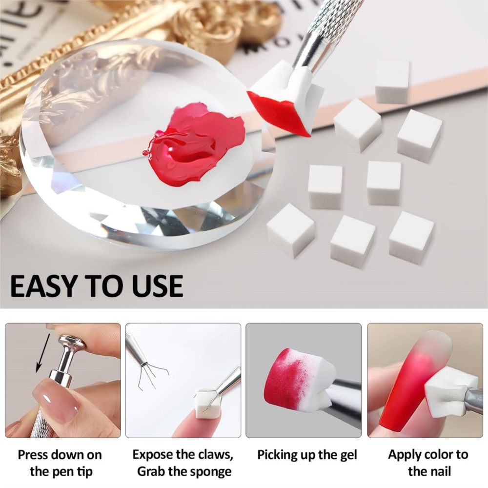 50/100個入り ホワイトミニネイルスポンジ グラビングペ - Nail Art Chrome のレビューと価格