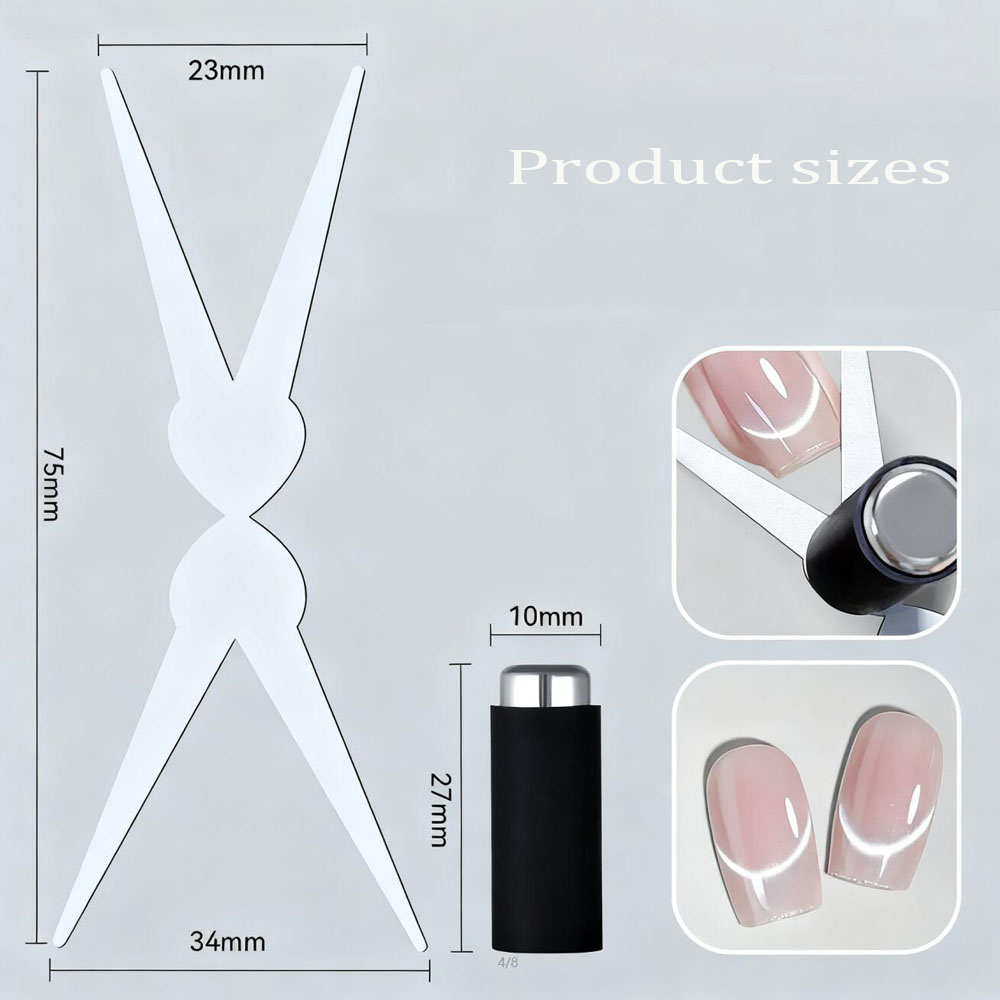 3D両頭ネイルフレンチシェイプ強力キャットアイマグネットネイ - Nail Art Full Color のレビューと価格