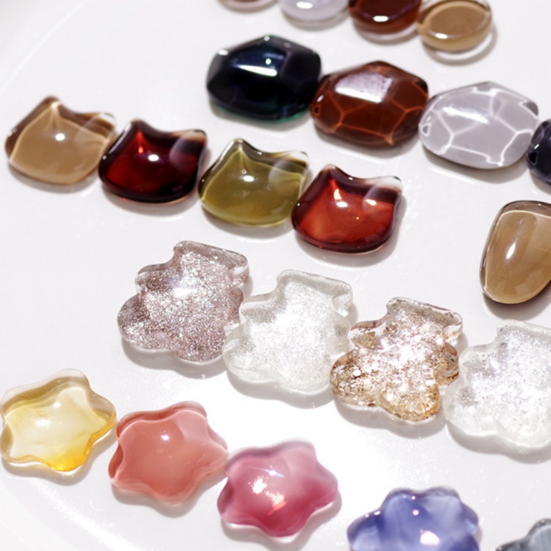 40個入り 透明ガラス製 ネイルアートディスプレイ ベア ラ - Nail Art Viral のレビューと価格