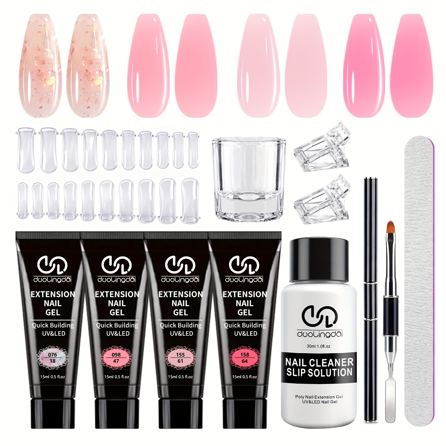 ポリジェルネイルキットスターター（4色入り：ナチュラルクリア - Polygel Nail Kit のレビューと価格