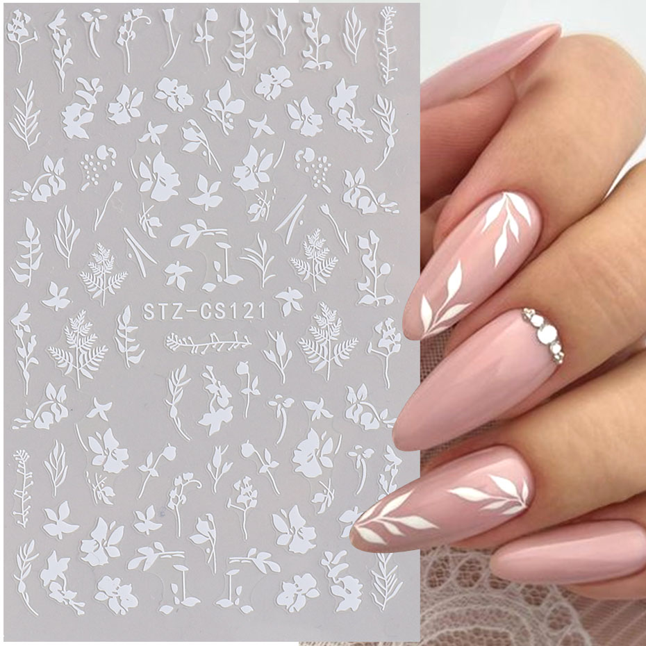 2 個 3D シンプルな花の葉ネイルステッカーエレガントな黒 - Nail Art Rose Gold のレビューと価格