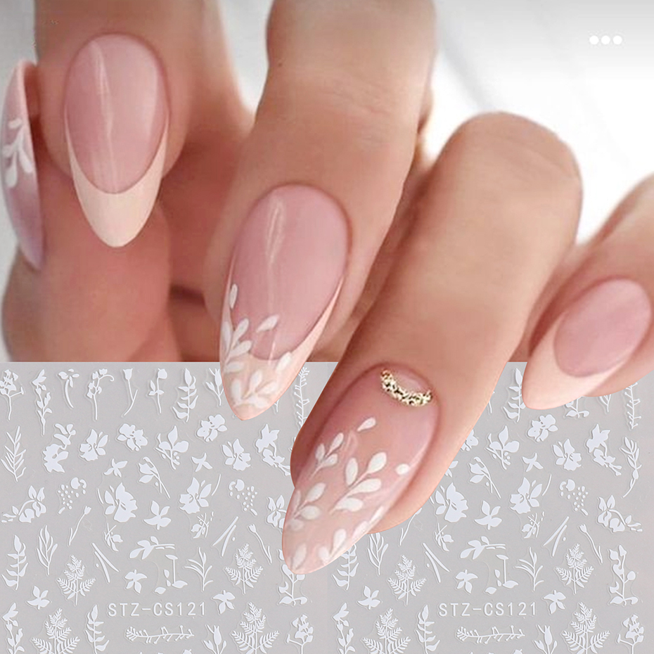 2 個 3D シンプルな花の葉ネイルステッカーエレガントな黒 - Nail Art Rose Gold のレビューと価格