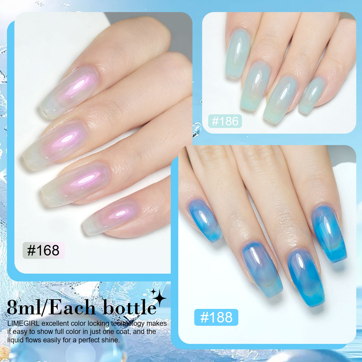 LIMEGIRL 6 ピース/セットジェルネイルポリッシュキ - Nail Art Full Color のレビューと価格