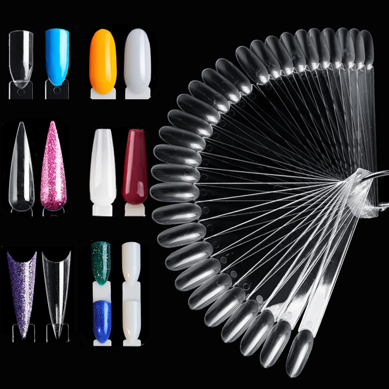 ネイルアート用の偽の先端,透明,自然,黒,アクリル,ファン, - Nail Art Viral のレビューと価格