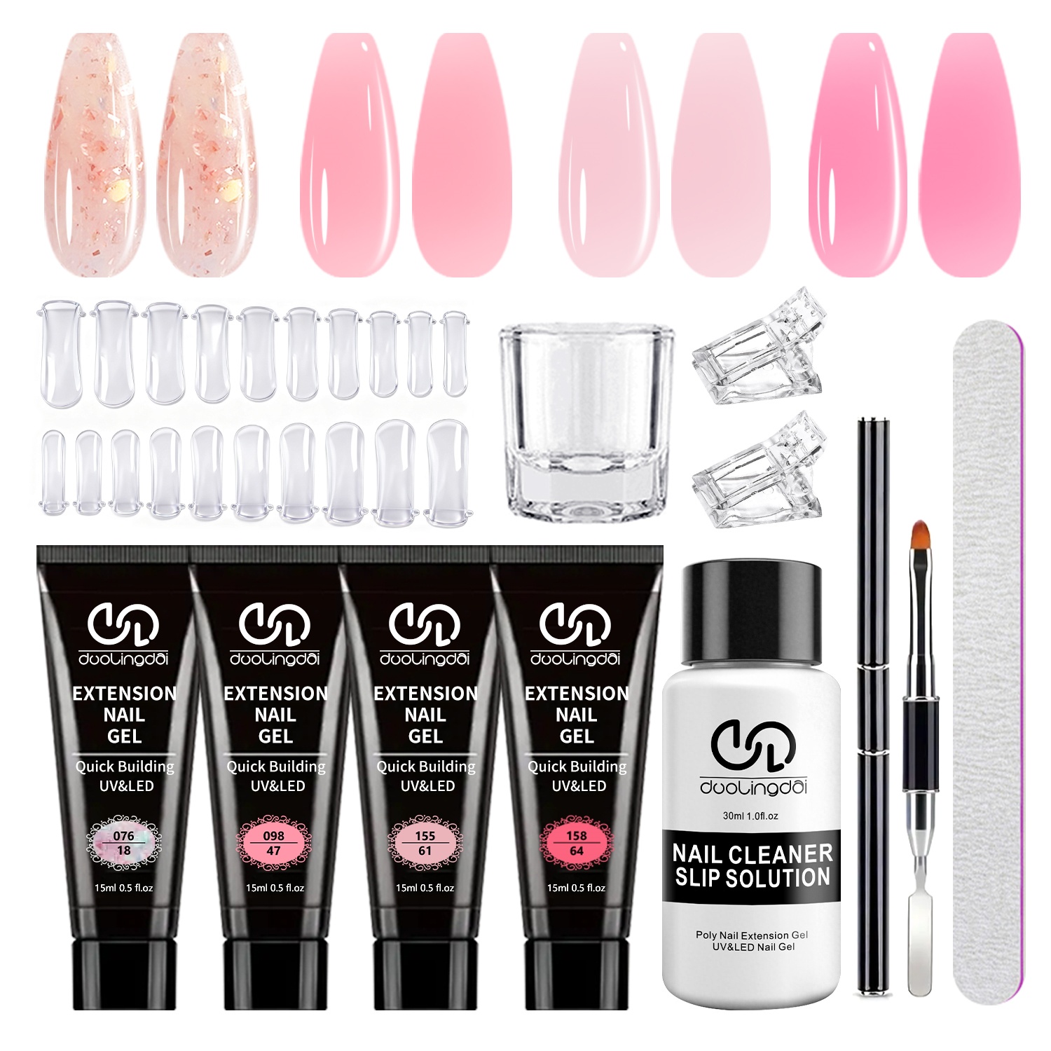 多機能ポリジェルネイルキット スターターセット 4色 ナチュ - Polygel Nail Kit のレビューと価格