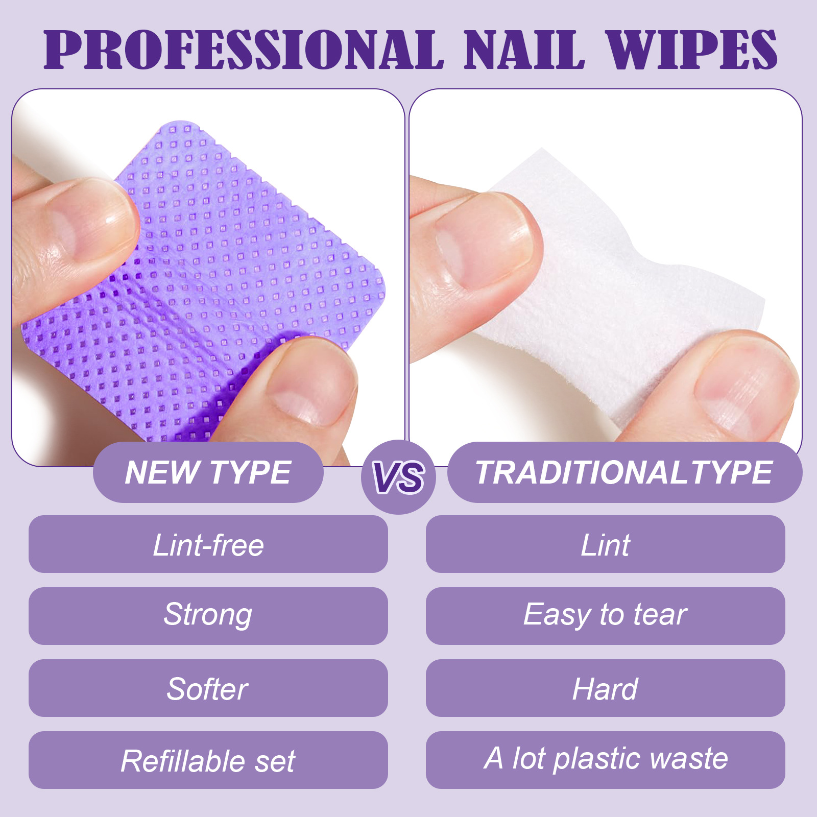 630/1200枚入り 糸くずの出ないジェルネイルワイプ ア - Nail Art Remover のレビューと価格