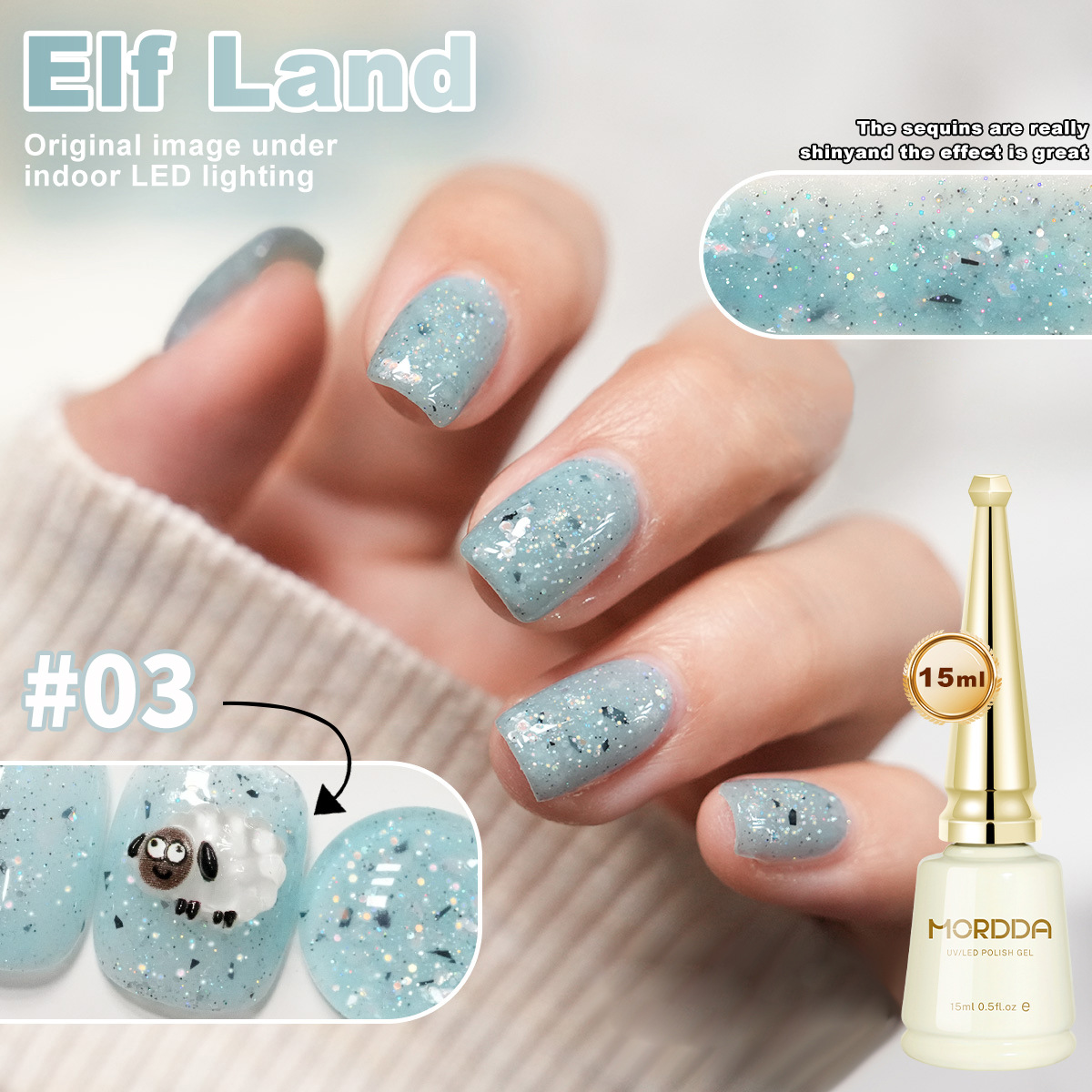 6色 15ml キャットアイポリッシュ レインボーグリッター - Nail Art Rainbow のレビューと価格