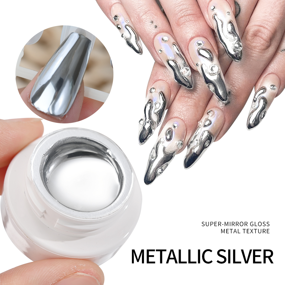 ミラーメタリックマニキュアジェル半永久ワニスミラークローム効 - Nail Art Chrome のレビューと価格