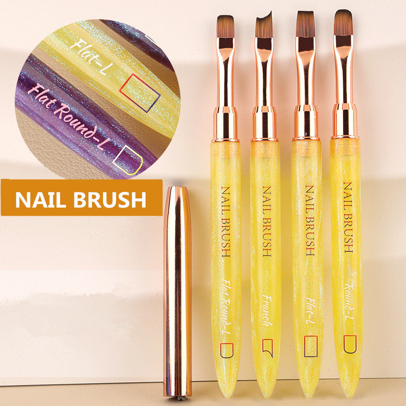 1PC ジェルブラシオーバル & フラット UV ジェルネイ - Nail Art Oval のレビューと価格