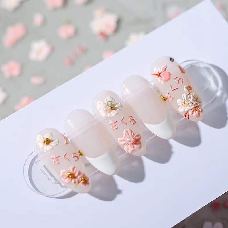 ウイルス状花柄蜂ネイルアートステッカー 1枚入り 3Dレリー - Nail Art Viral のレビューと価格