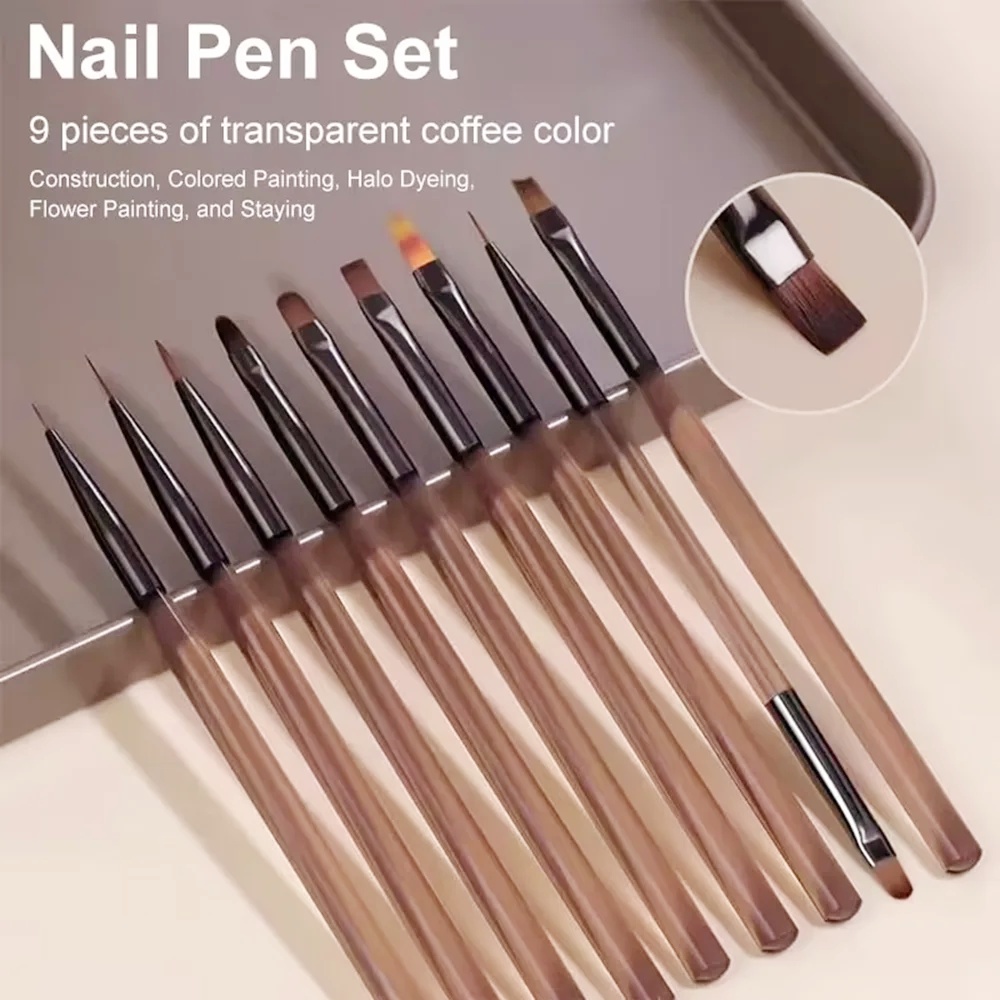 9本入りネイルブラシセット ネイルアートデザイン ネイルチッ - Nail Art Viral のレビューと価格