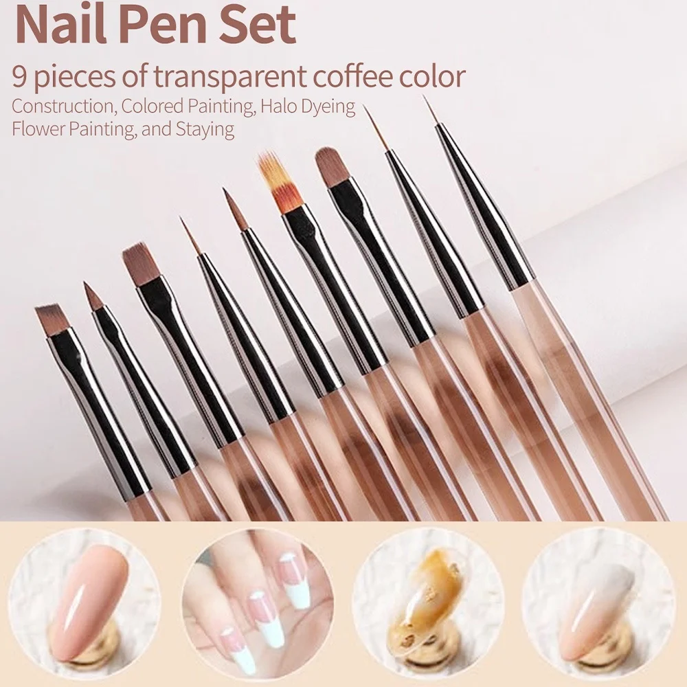 9本入りネイルブラシセット ネイルアートデザイン ネイルチッ - Nail Art Viral のレビューと価格