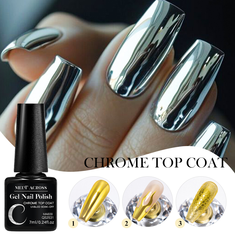 7MLクロームトップコート ミラーメタルグリッターパウダー  - Nail Art Chrome のレビューと価格