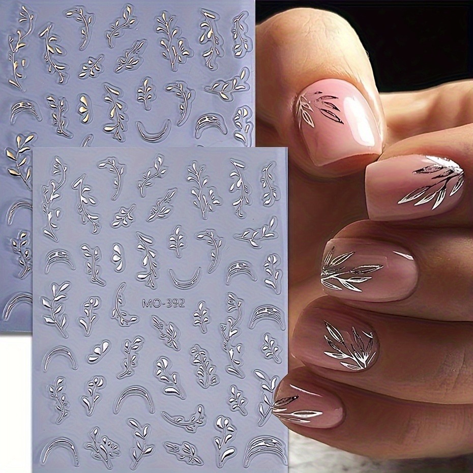    2 個の春夏の葉模様ネイルステッカー、DIY ネイル - Nail Art Rose Gold のレビューと価格