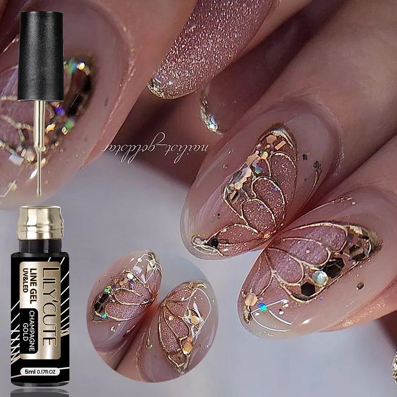 LILYCUTE 5ml 超高輝度メタリックペイントライナー - Nail Art Rose Gold のレビューと価格